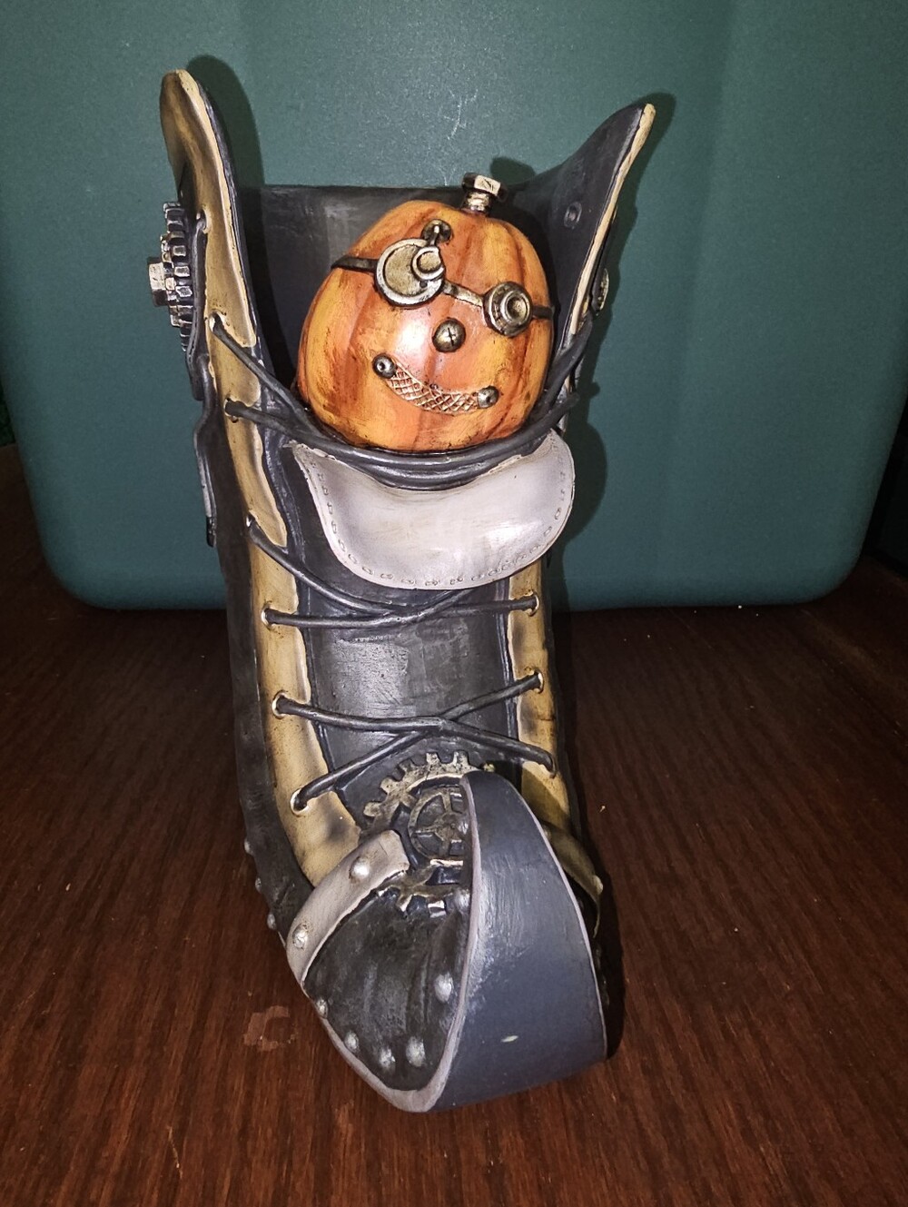 Yankee Candle Steam Punk Halloween Pumpkin Boot Candle Holder